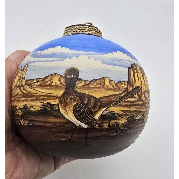 Large Southwest Landscape Handpainted Ornament Ceramic - Picture 1 of 11